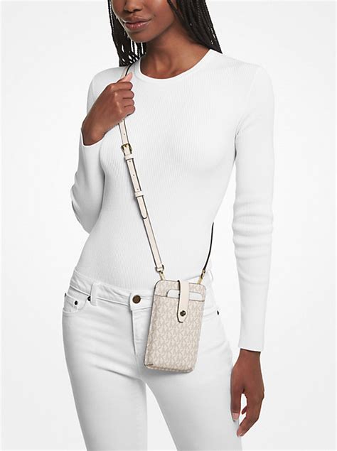 michael kors phone crossbody zwart met silver logo|Small Logo Smartphone Crossbody Bag .